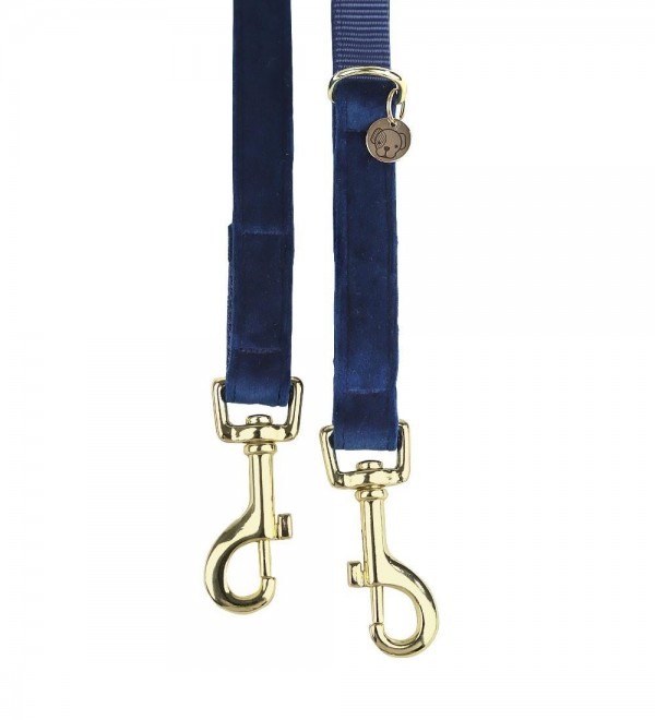 Correa Multiposición Perro Velvet Azul