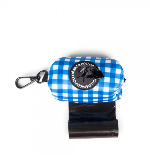 Blue Vichy Dog Waste Bag Holder