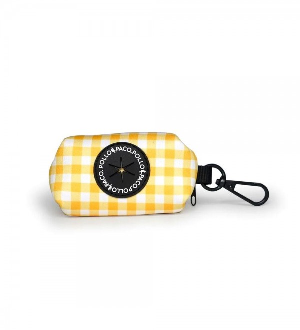 Yellow Vichy Dog Waste Bag Holder
