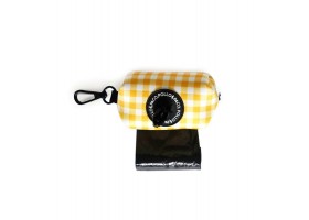 Yellow Vichy Dog Waste Bag Holder