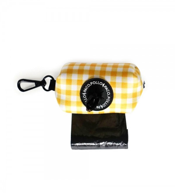 Yellow Vichy Dog Bag Holder