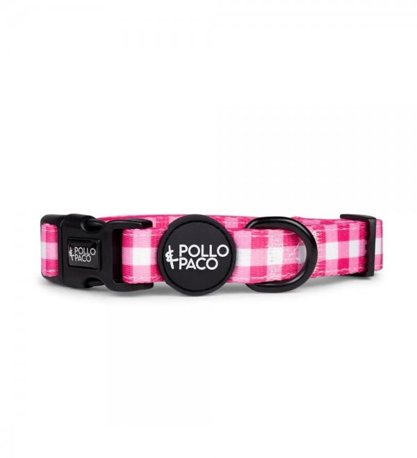 Collar Dog in Pink Vichy