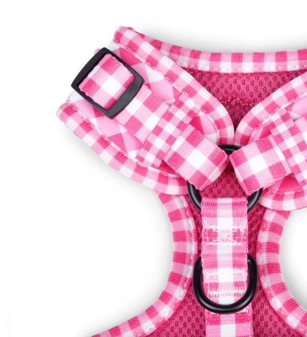 Pink Vichy Dog Harness