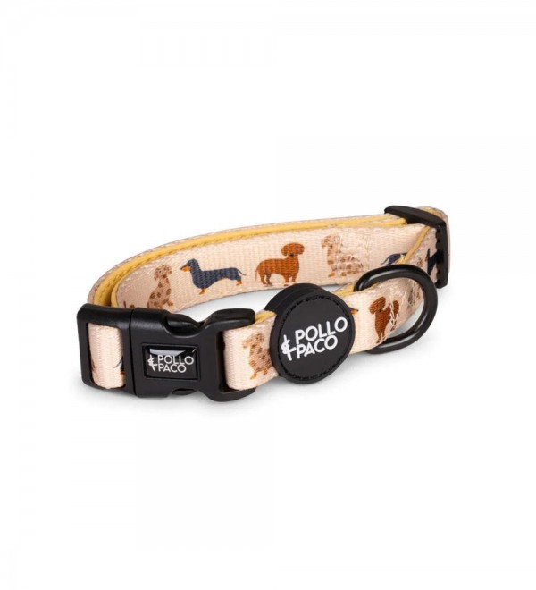 Collar Dog Teckels Beige