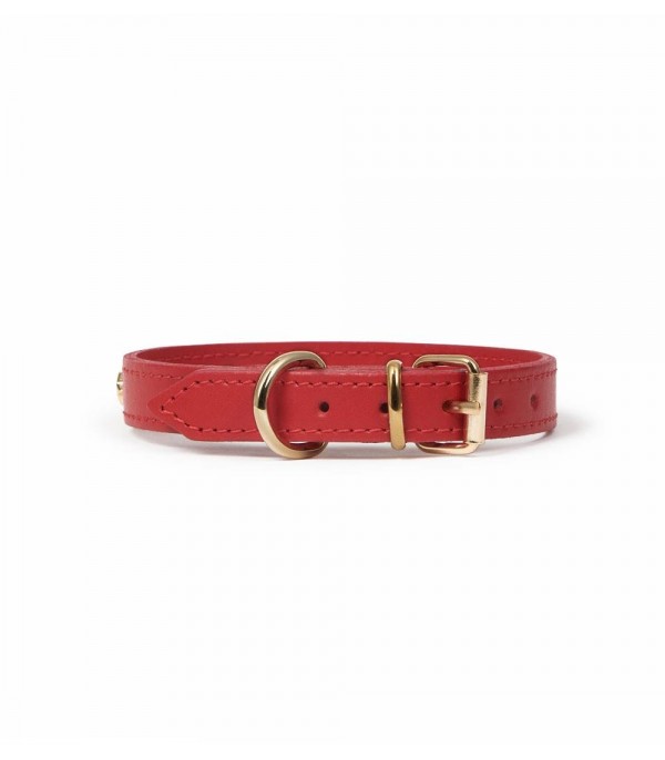 Leather Dog Collar - Nara Toy Red