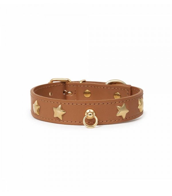 Leather Dog Collar - Nara Regular Camel