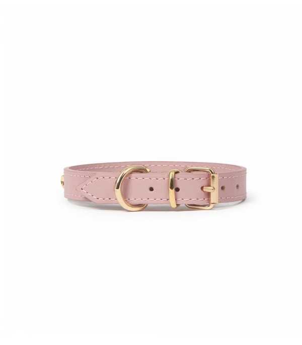 Leather Dog Collar - Nara Toy Pink