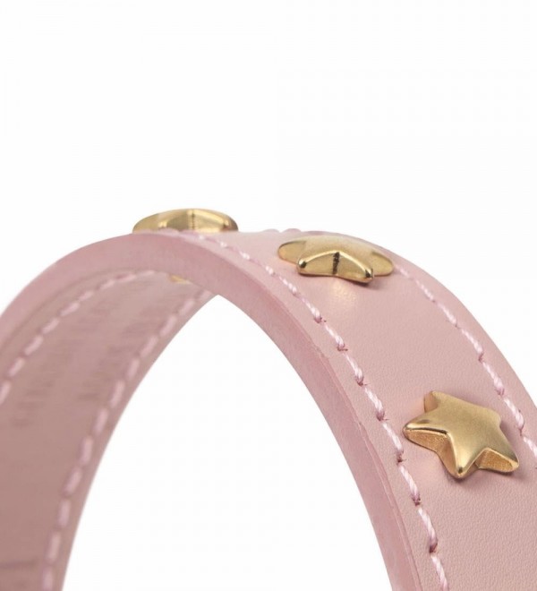 Collar Cuero Perro - Nara Toy Rosa