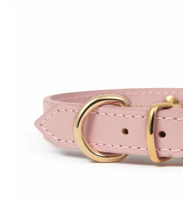 Collar Cuero Perro - Nara Toy Rosa
