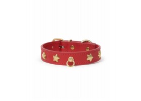 Collar Cuero Perro - Nara Regular Rojo