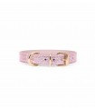 Leather Dog Collar - Metal Toy Pink