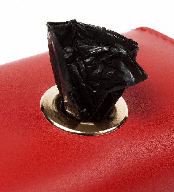 Hygienic Bag Holder Leather - Red Nara