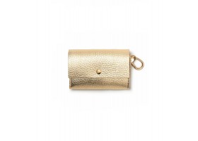 Hygienic Bag Holder Leather - Golden Metal