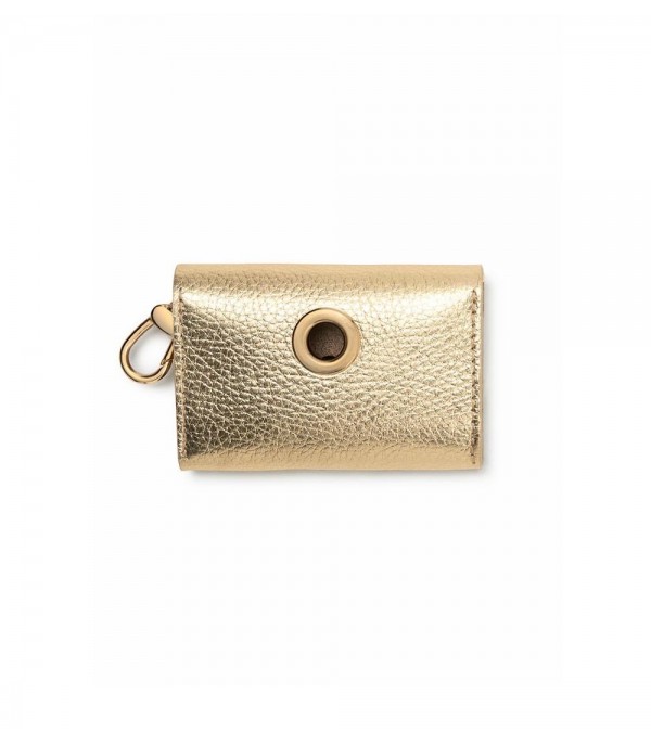 Leather Hygienic Bag Holder - Golden Metal