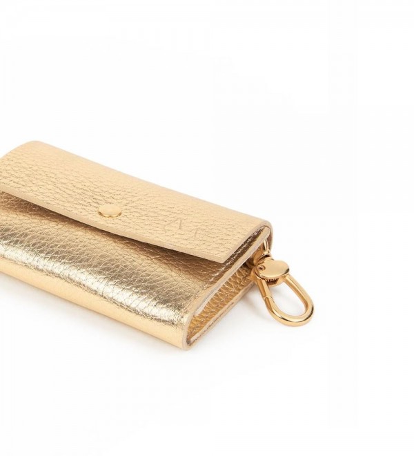 Hygienic Bag Holder Leather - Golden Metal