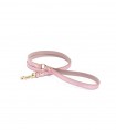 Small Dog Leather Leash - Metal Toy Pink