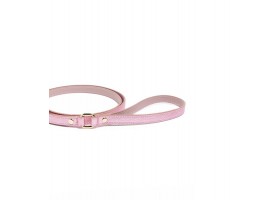 Small Dog Leather Leash - Metal Toy Pink