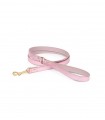 Leather Dog Leash - Metal Regular Pink