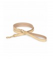 Leash Leather Dog Leash - Regular Gold Metal