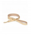 Leather Dog Leash - Metal Regular Gold