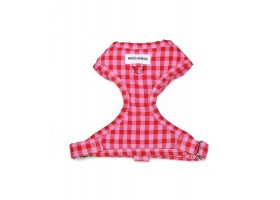 Adjustable Dog Harness in Vichy Strawberry