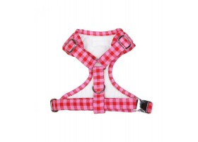 Adjustable Dog Harness in Vichy Strawberry