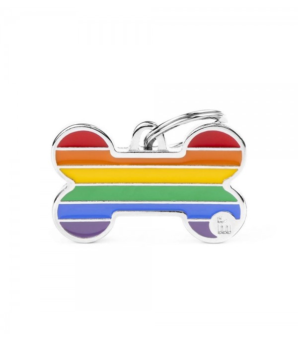 Chapa perro - Hueso Rainbow