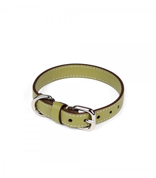 Leather Dog Collar - Essential Olive