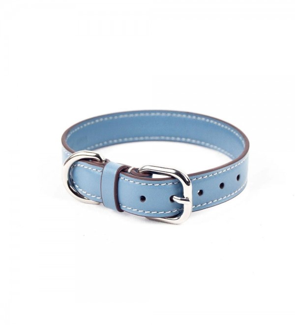 Collar Leather Dog Essential Blue