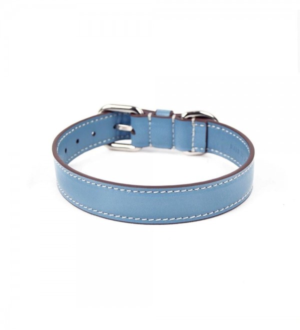 Collar Leather Dog Essential Blue