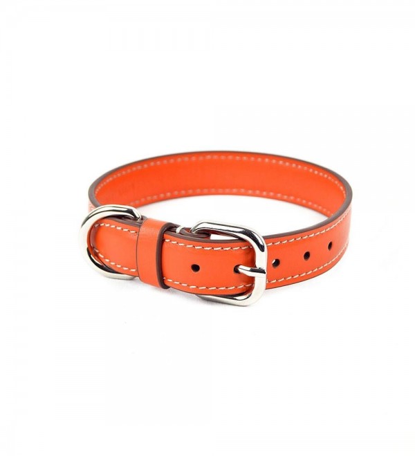 Collar Leather Dog Essential Orange