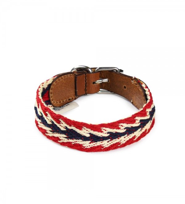 Collar Leather Dog - Peruvian Arrow Red Petite