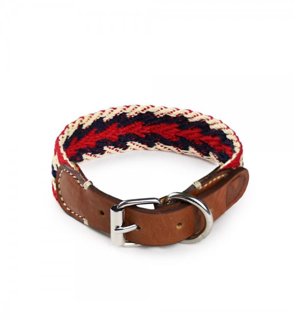 Collar Cuero Perro  - Peruvian Rojo Petite