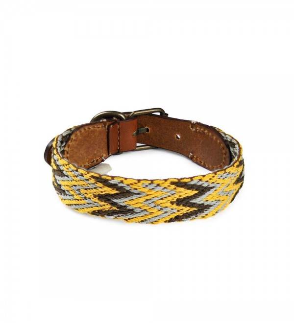 Leather Dog Collar - Peruvian Gold Petite