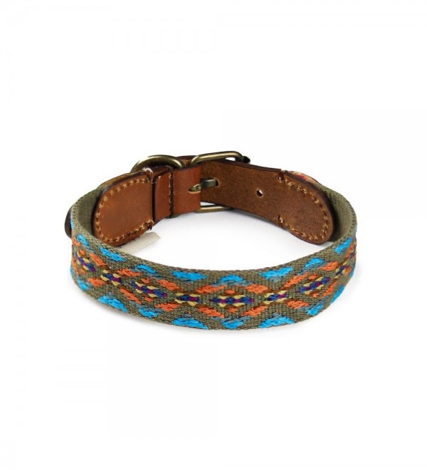 Leather Dog Collar - Etna Green Petite