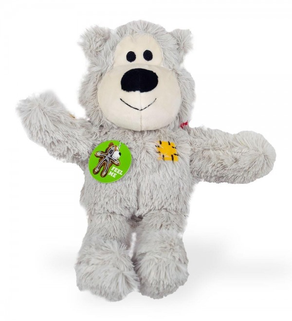 Plush Dog with Rope - Wild Knots Gray