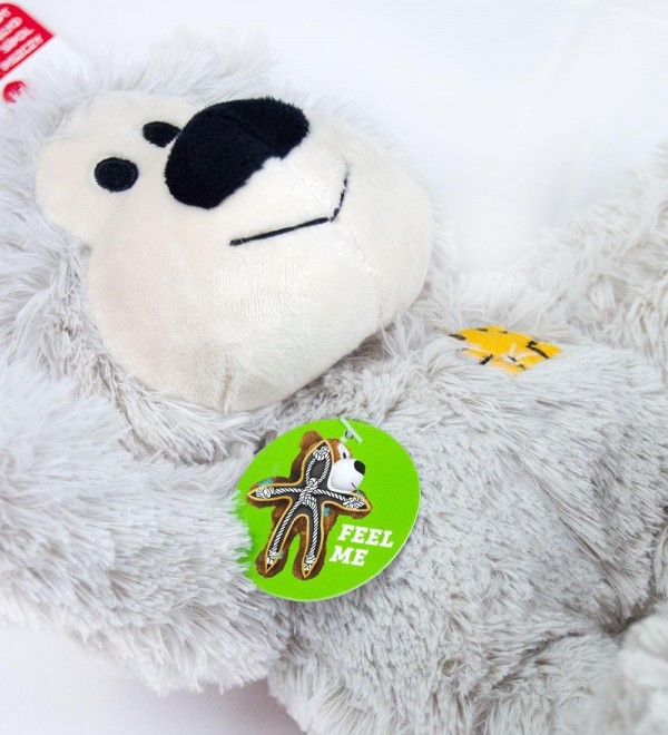 Plush Dog with Rope - Wild Knots Gray