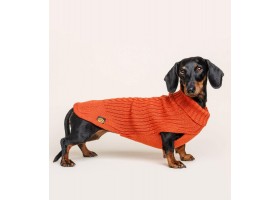 Braided Orange Dog Sweater