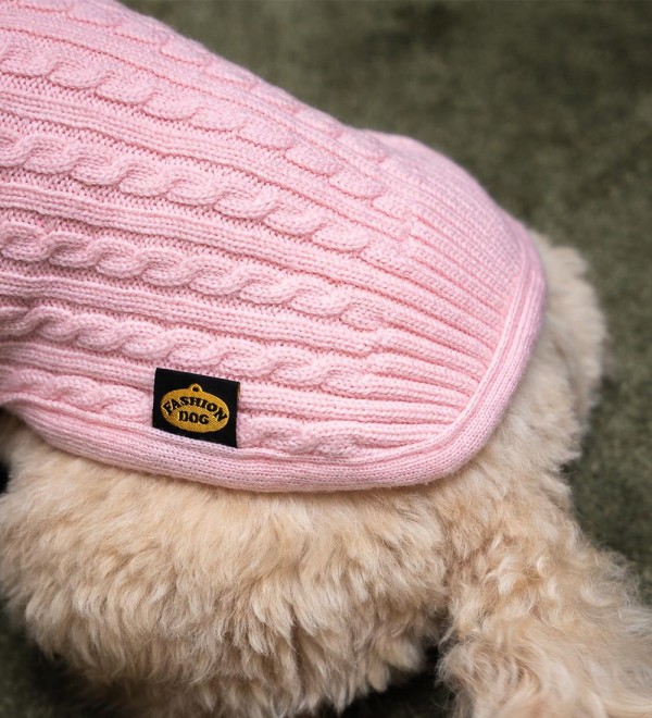Pink Dog Sweater - 100% Merino Wool