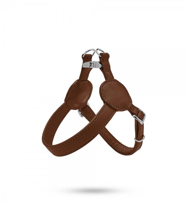 Leather dog harness - Movie Brown