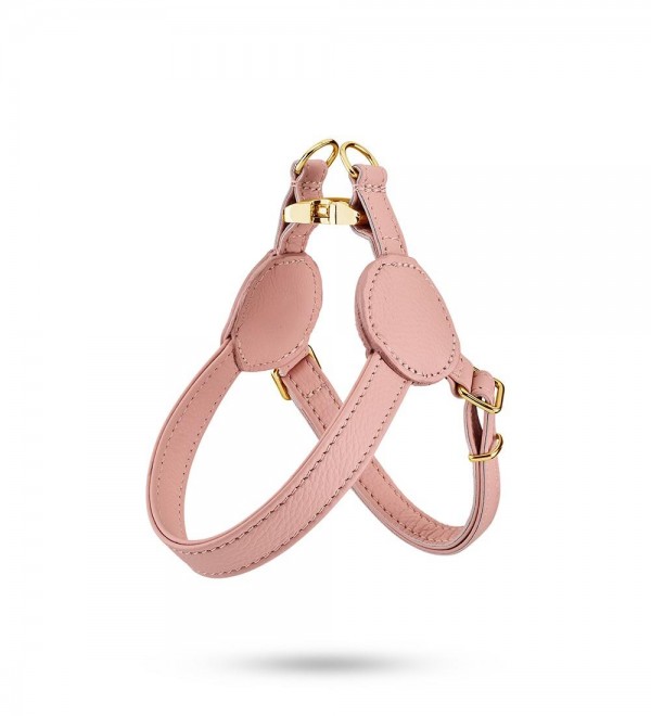 Leather dog harness - Movie Pink