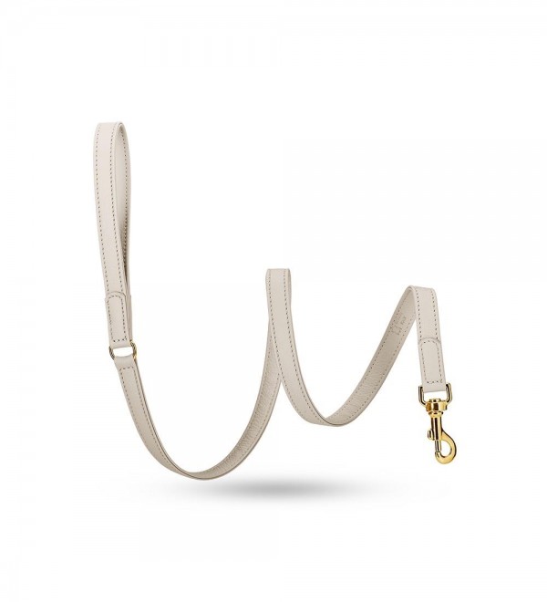 Leather dog leash - Movie Cream