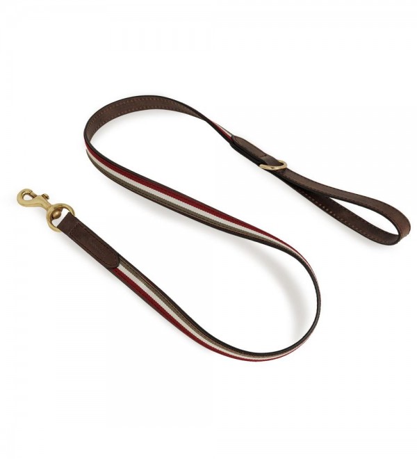 Leather Dog Leash - Varsity Burgundy