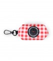 Red Vichy Dog Bag Holder