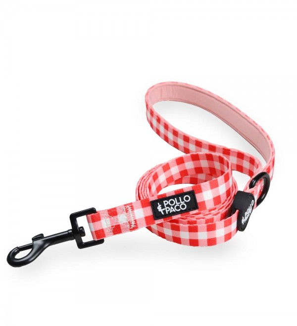 Leash Perro Vichy Roja