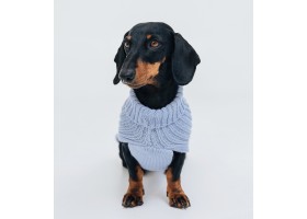 Blue Braided Dog Sweater