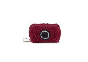 Burgundy Sheepskin Dog Poop Bag Holder
