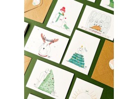 Postales Navideñas Teckels (Pack 5 uds)