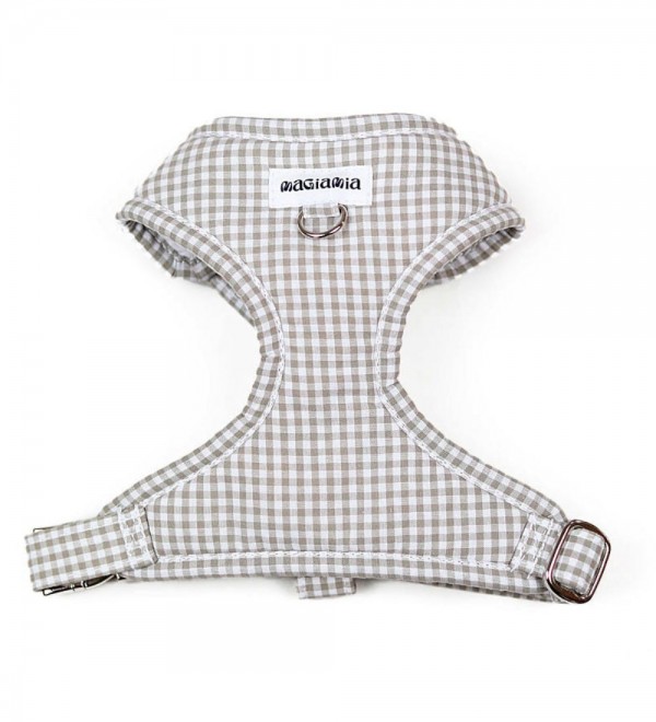 Arnés para Perro Ajustable Vichy Beige