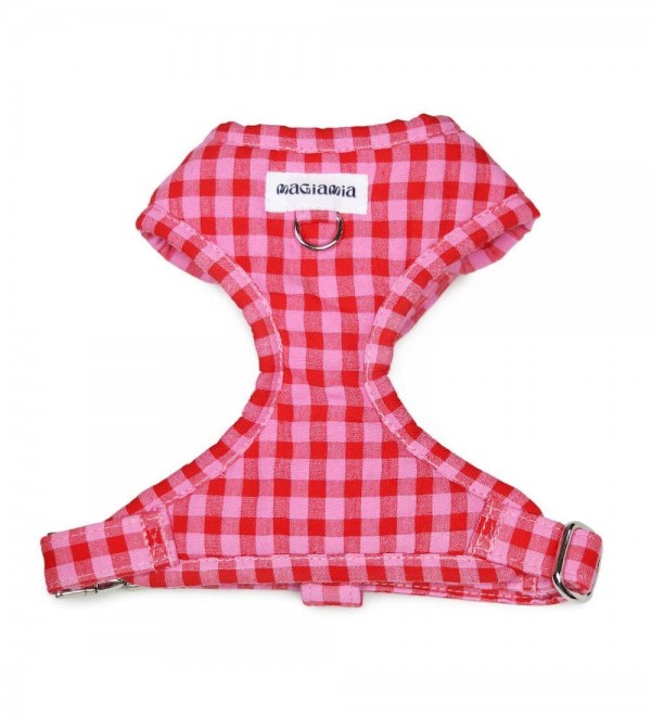 Arnés para Perro Ajustable Vichy Fresa